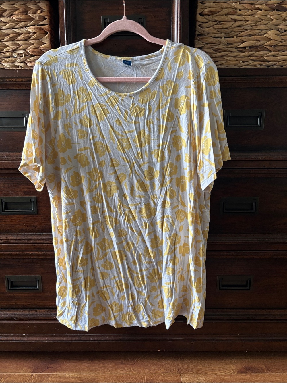 Old Navy White Tee with Yellow Floral Print